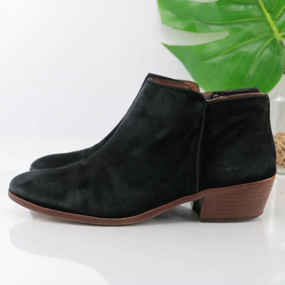 Sam Edelman Womens Petty Boot Size 9.5 Black Suede‎ Bootie Block Heel Boho Comfy